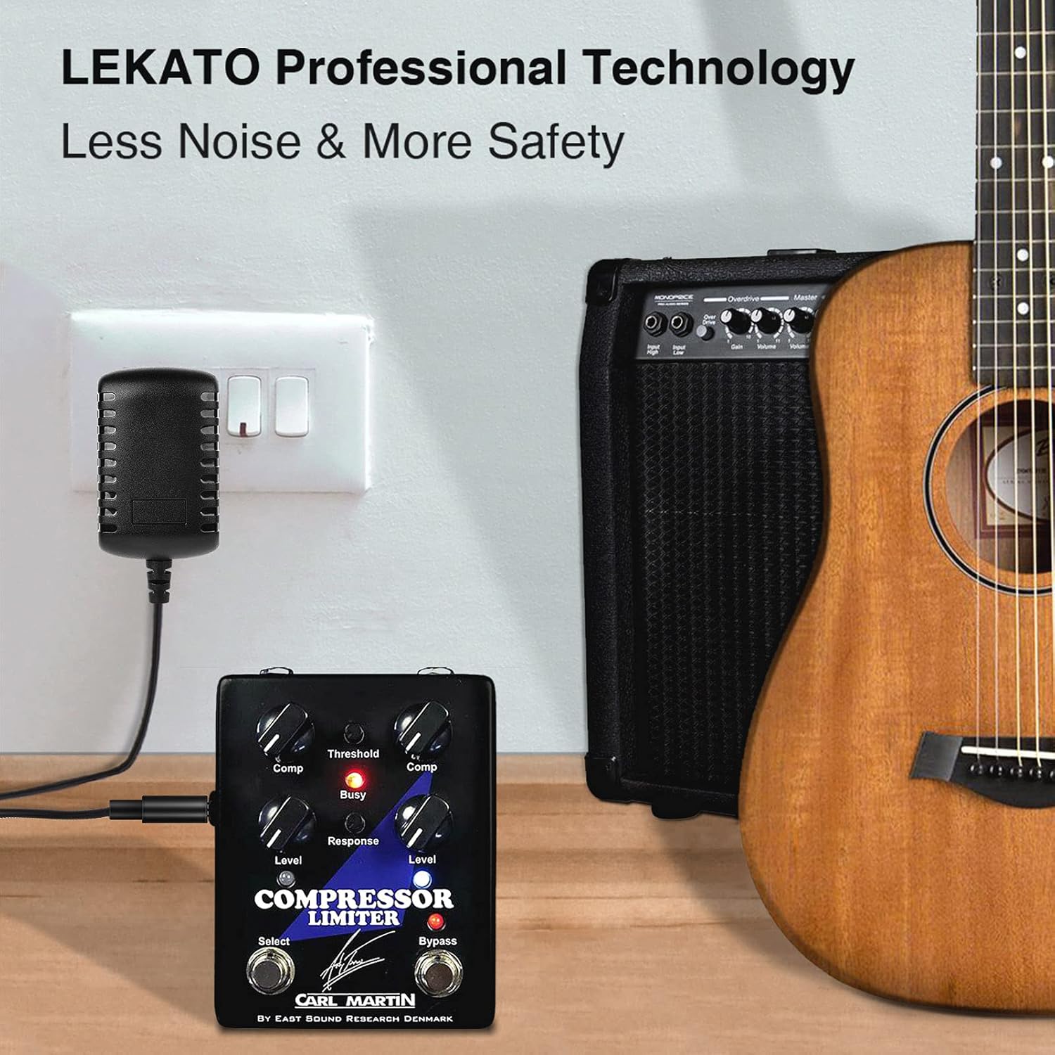 LEKATO Guitar Looper Pedal Effect Pedal with Tuner Function Looper Pedal Loops 9 Loops 40 minutes Record Time with USB Cable and 9V 0.6A Pedal Power Supply Adapter