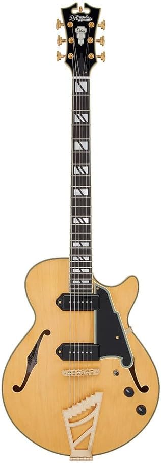 D'Angelico Deluxe SS Baritone Semi-hollowbody Electric Guitar - Satin Honey