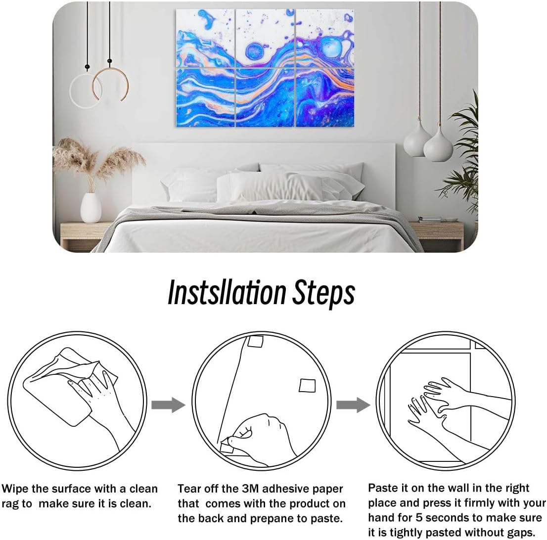 6 Pack Art Acoustic Panels water color acrylic Soundproof Wall Panels, 48