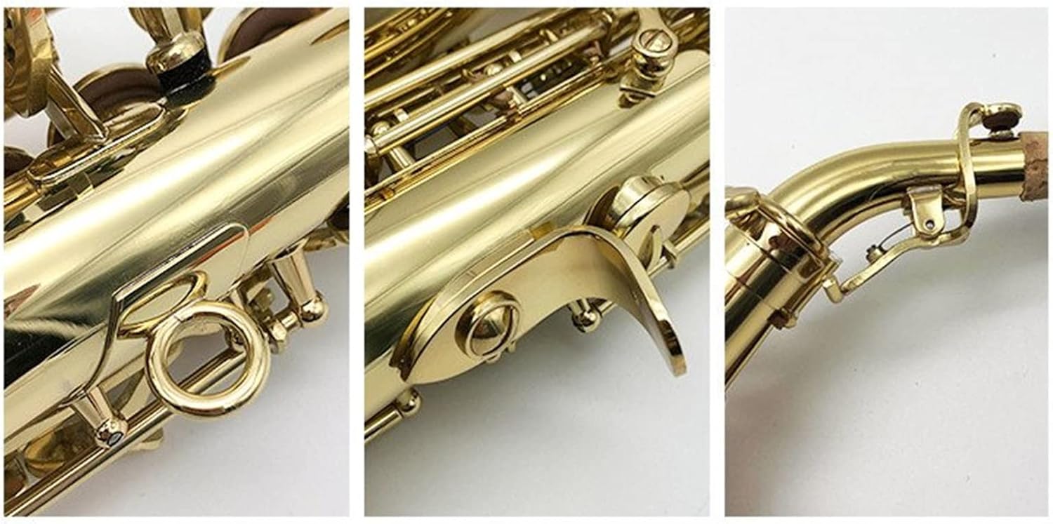 KESHUO B Flat Saxophone Elbow Saxophone Western Wind Instrument Beginner Professional Playing Brass Sax Beginners Kit