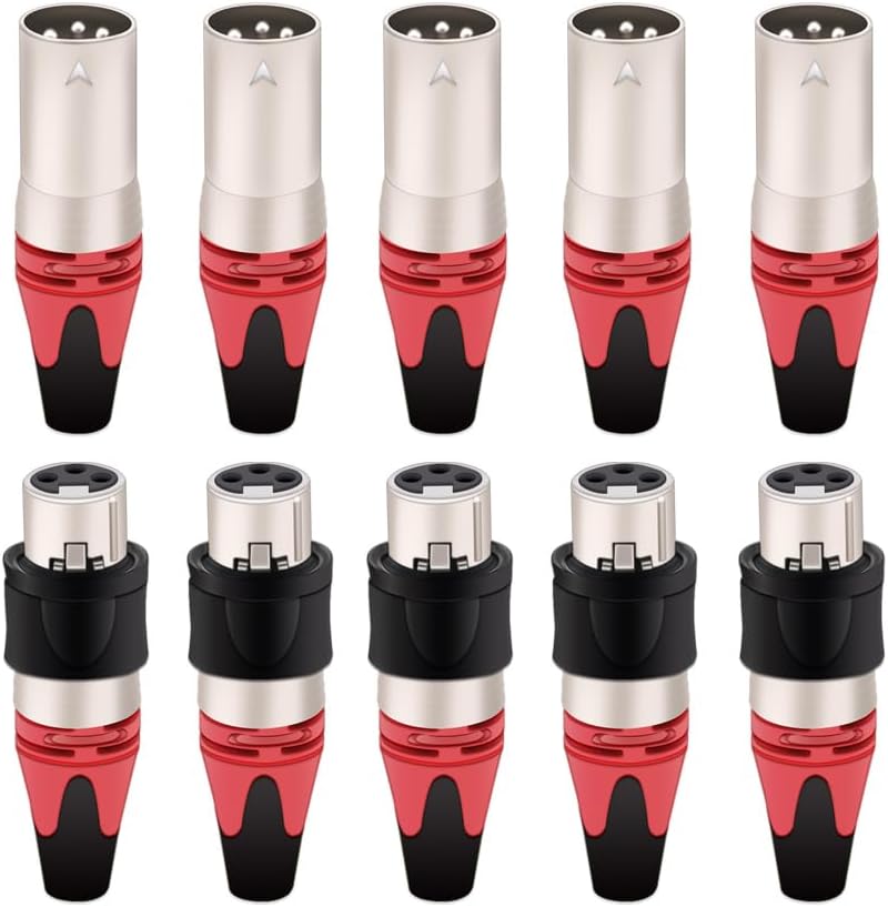 Boicus Wiring Connecting Terminals - 20pcs/10sets 3Pins Outdoor IP65 Waterproof XLR Male&Female Audio Microphone Connector Mounting Panel Black/Silver Shell - (Color: 10xM 10xF-Orange-B)