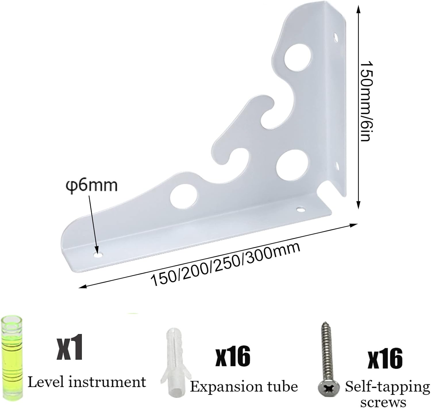 Heavy Duty Triangle Shelf Bracket-Metal Shelving Support,Multi-Function Wall Mount Corner Brace for Flower Shelves Bookshelves,Save Space,Complete accessoires,Silver-300mm/12inch (