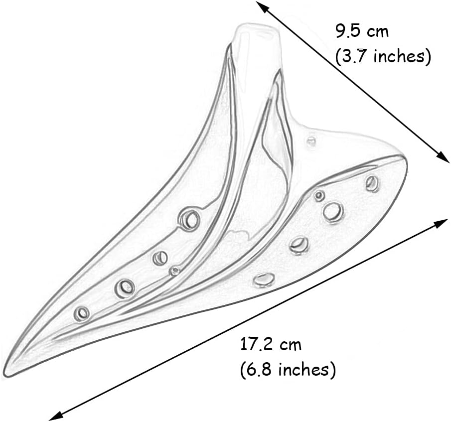 Creative Submarine Style National Ocarina Wind Instrument, 12-Hole Alto C (AC) Glazed Ceramic Ocarina, Best Choice for Beginners (Color : Blue, Size : AC)