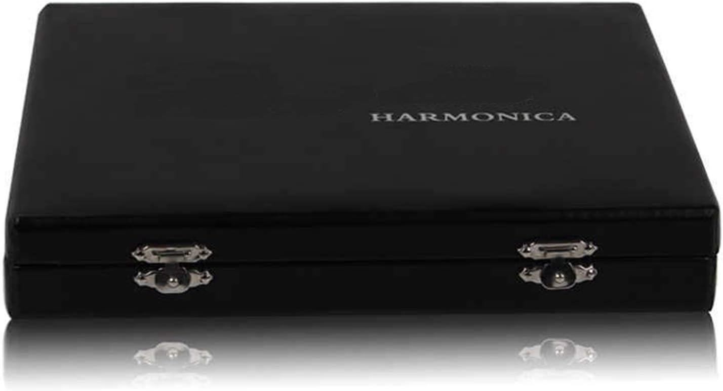 SUOFEILAIMU 7Pcs/Set 10 Hole 20 Tone Harmonica Senior Diatonic Blues Harp 7 Tune Set Mouth Organ Sliver Color with Gift Box