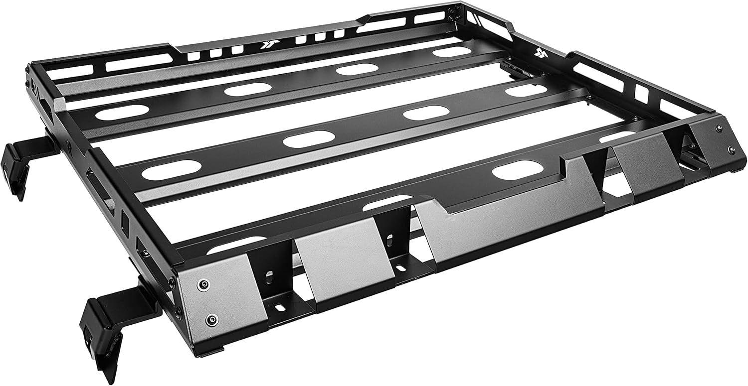 Rugged Ridge Roof Rack w/ Basket for Jeep Wrangler/Gladiator | Low-Profile Design | 11703.05 | Fits 2018-2025 Jeep Wrangler JL 2-Door; 2020-2025 Jeep Gladiator JT w/ Hard Top