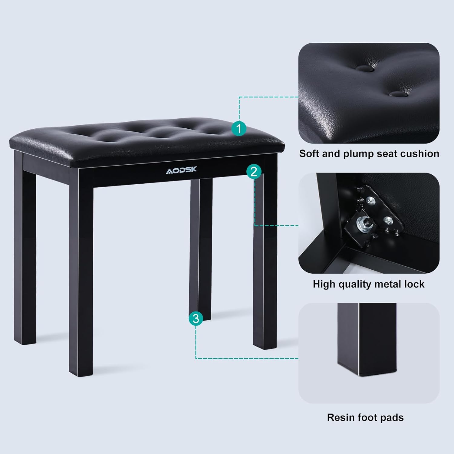 88 Key Weighted Action Digital Piano B83 + AODSK Iron Piano Bench UAP-10