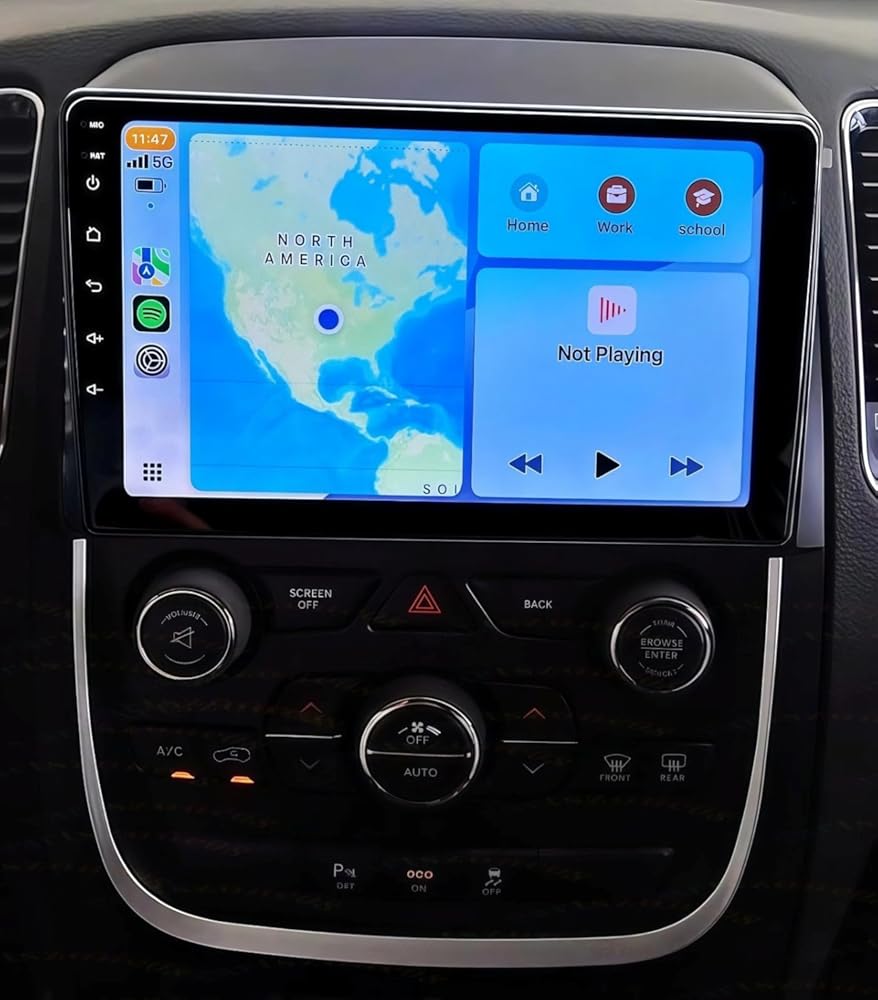 Double Din Radio for Dodge Durango 2018 64GB ROM 9 Inch IPS Touchscreen Car Stereo Radio Upgrade with Wireless CarPlay/Android Auto Bluetooth WiFi GPS Navigation FM 1080P Backup Camera SWC MIC