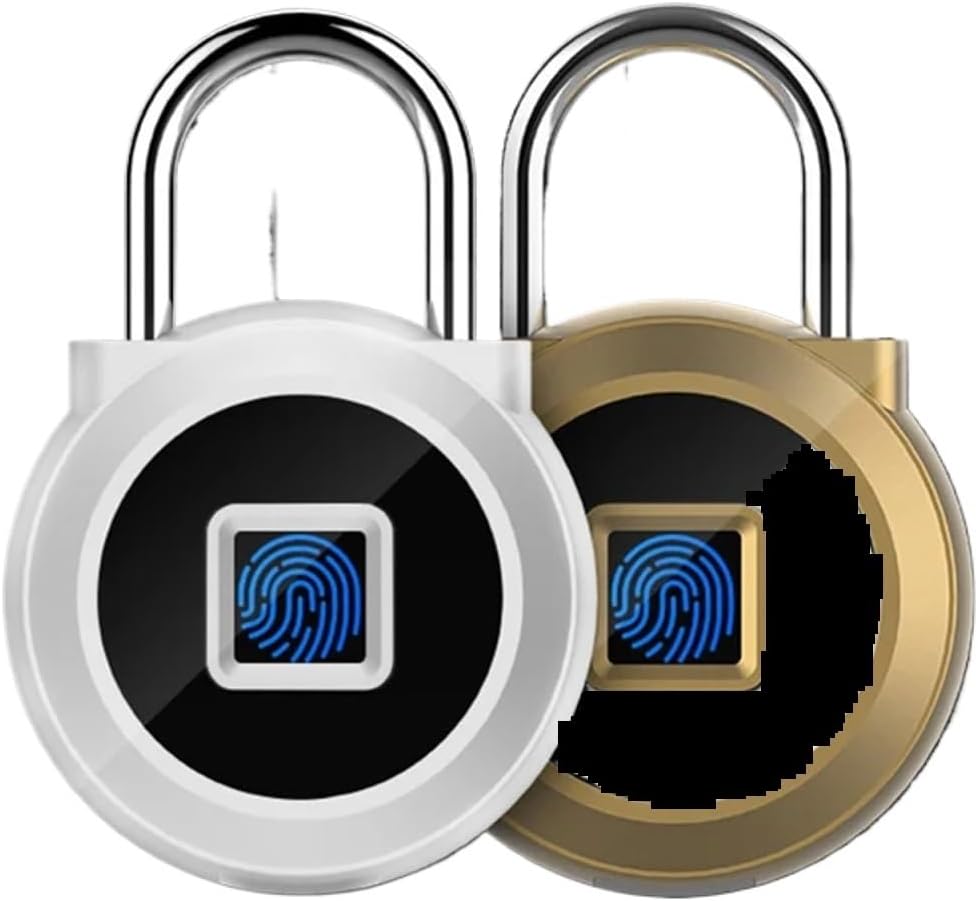 Fingerprint Padlock, Smart Lock, Travel Waterproof Backpack Door, Storage Cabinet Drawer, Anti-Theft Fingerprint Lock(Silvery)