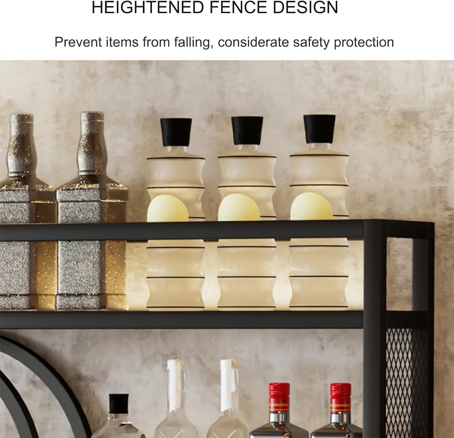 Modern Wall Mounted Wine Rack with Bottle Stemware Glass Holder,metal Hanging Wine Glass Holder,wall Mount Bottle Holder,wine Display Storage Rack for Kitchen Bar Wall Wine Racks ( Color : Gold , Size