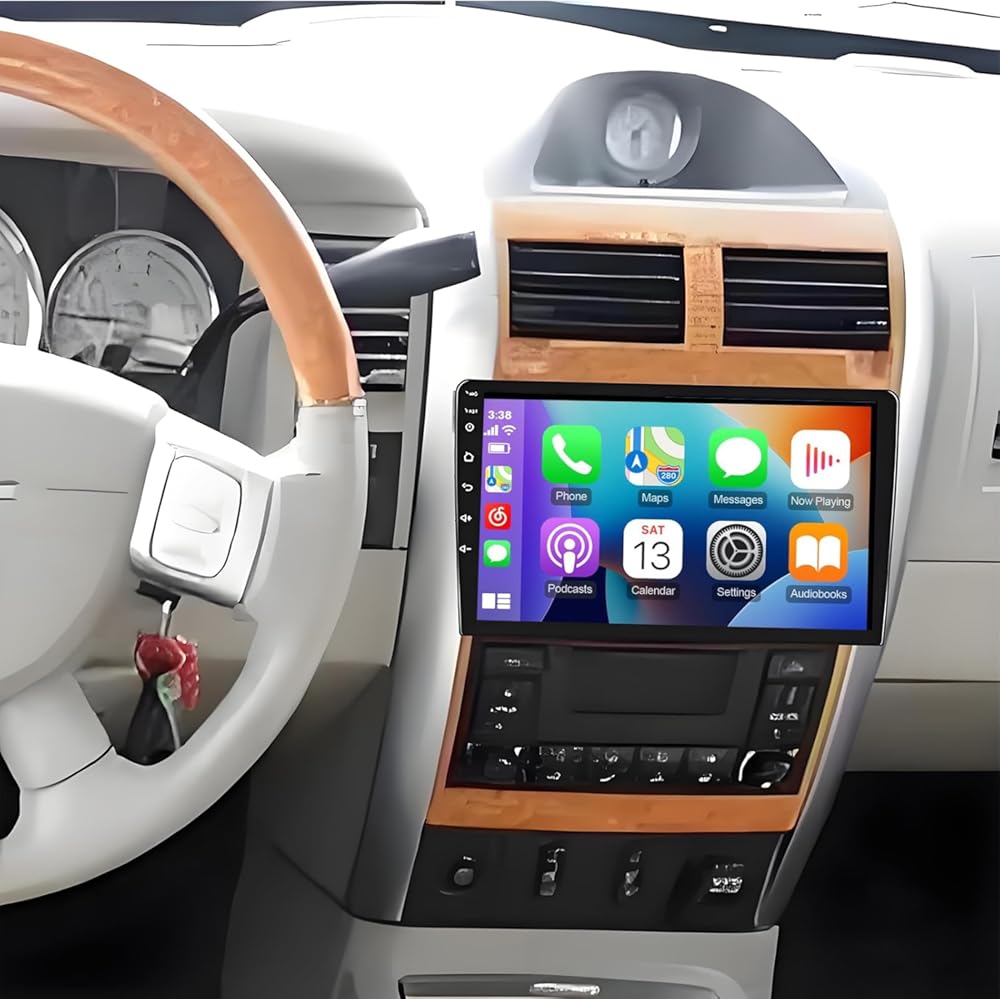 PHEZEN 10.1 inch Touchscreen Car Stereo Fit for Chrysler Aspen 2007-2010, Android 15 Double Din Car Radio with Carplay & Android Auto in-Dash Navigation BT Mirror Link WiFi Backup Camera 2+64G