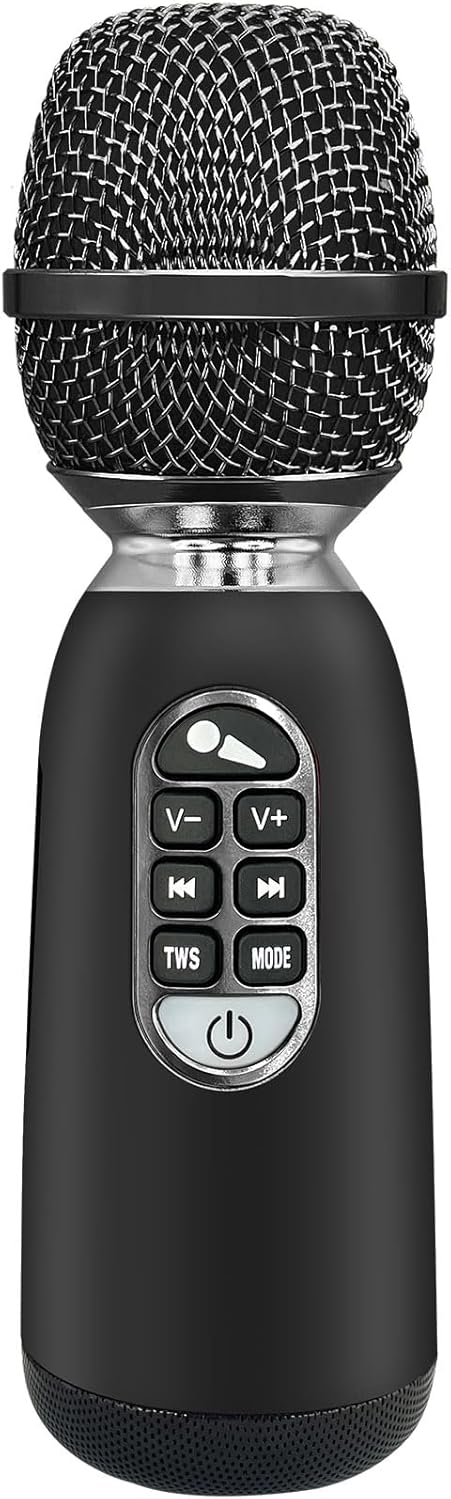 YF73 Wireless Karaoke Microphone with 20W Loudspeaker, Bluetooth 5.0, MP3 Player, Recording, Dual MIC Pairing, TF Card Support, for Home KTV, Party, Singing, Live Streaming