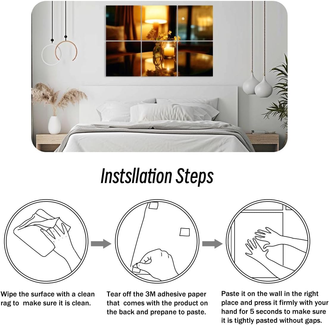 6 Pack Art Acoustic Panels Lounge Soundproof Wall Panels, 48