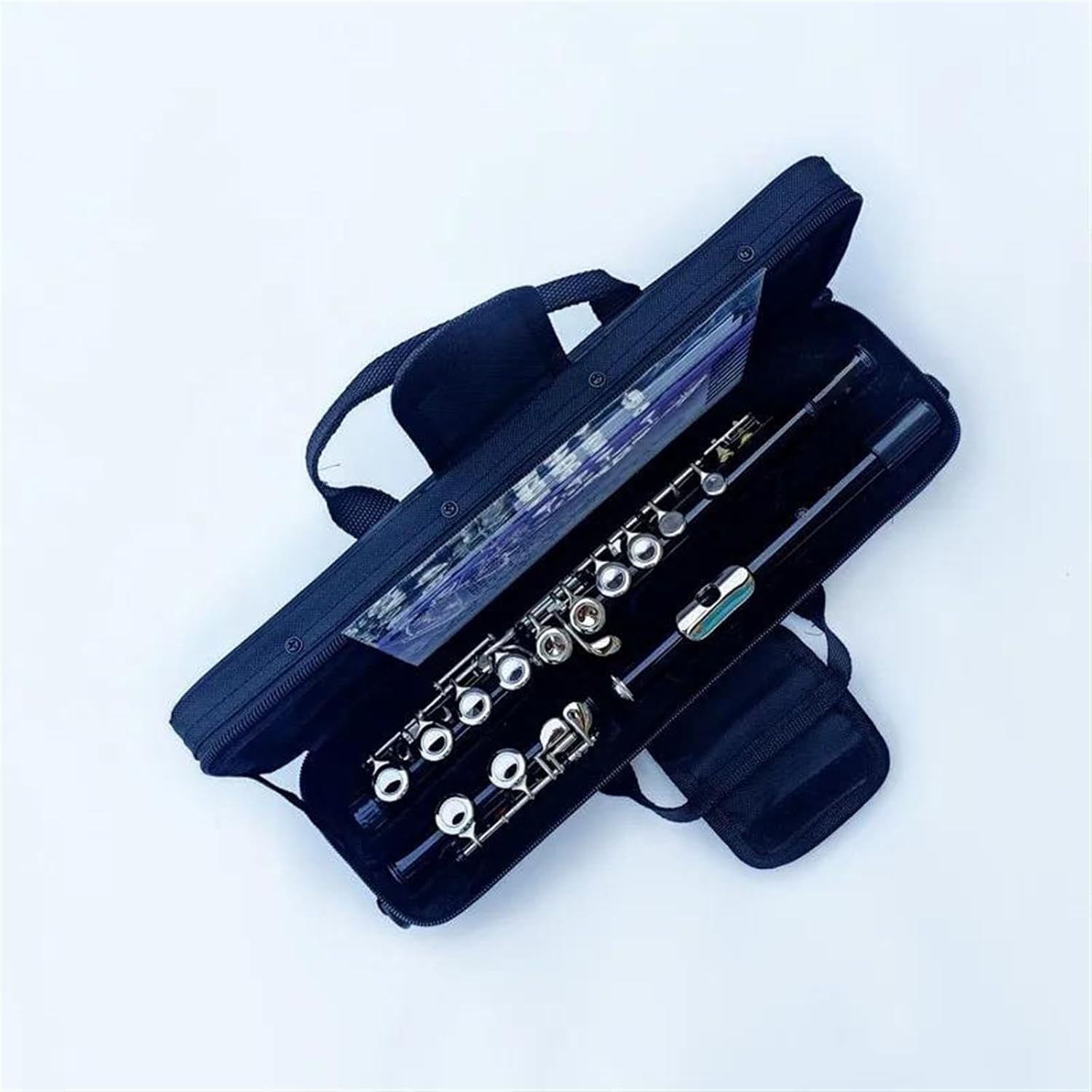 Flute Set Black 16 Closed Hole Flute Woodwind Instrument Plus E Key C Tone Nickel-Plated Keys