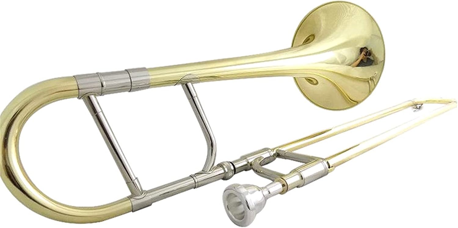 Standard Trombone EB Alto Trombone with Case Mouthpiece Yellow Brass Trombones Musical Instruments Valve Trombone