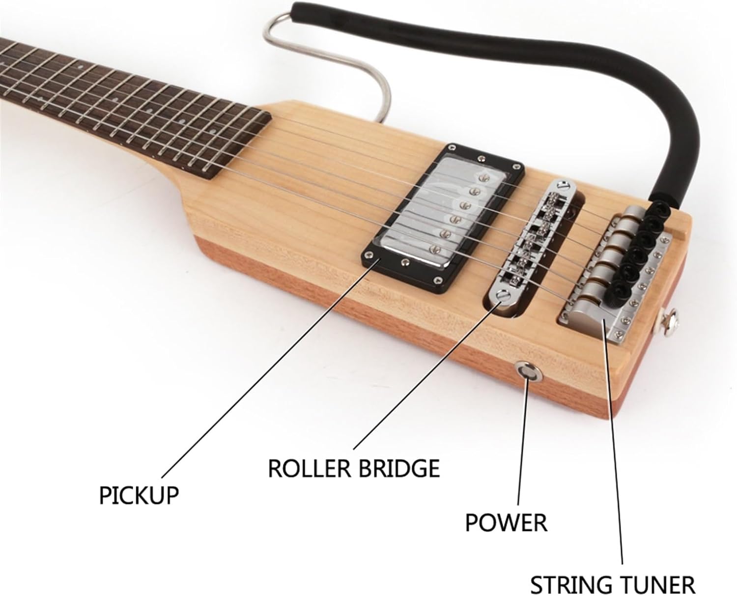 Ultra Light Headless Electric Silent Travel Guitar Portable Foldable Guitare Guiter Professional Headless Guitar (Color : 01)