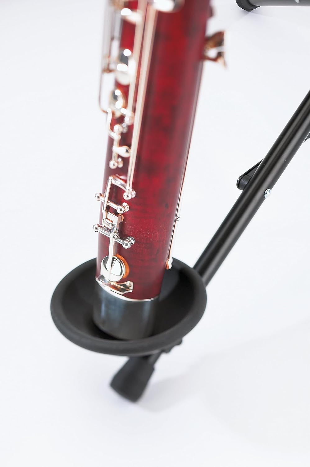 K&M König & Meyer Bassoon Stand 15010.011.55 | Stable Secure Adjustable/Folding Stand For Bass Clarinet & Eb Alto | Lightweight & Compact Tripod Base | Felt Support Arms | Made in Germany | Black