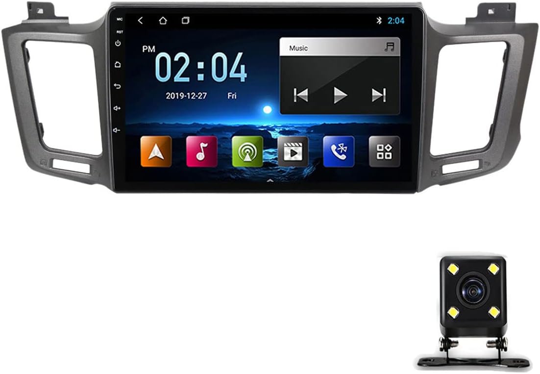 9 Inch Car Stereo Bluetooth Multimedia MP5 Player, Touch Screen Car Stereo for Toyota RAV4 XA40 5 XA50 2012-2018 with Steering Wheel Control/GPS Navigation/Carplay/DSP/USB/FM Radio