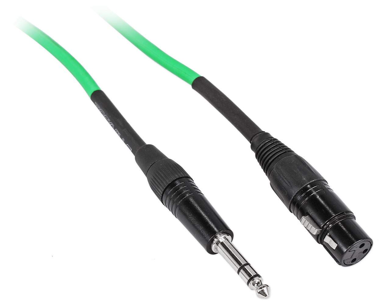Rockville (8 RCXFB6G 6' Female XLR to 1/4'' TRS Cable Green, 100% Copper