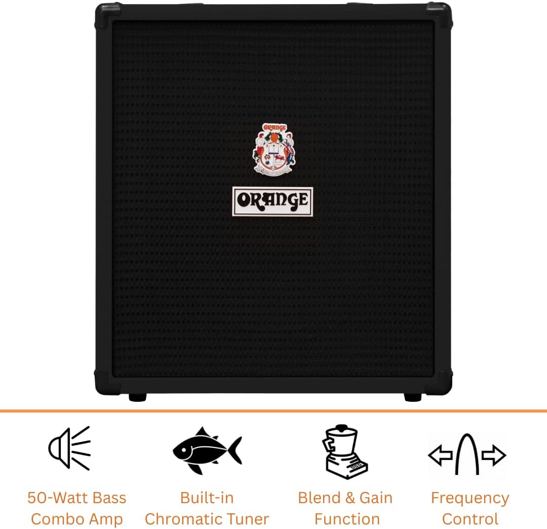 Orange Crush Bass 50W Bass Guitar Combo Amp, Black