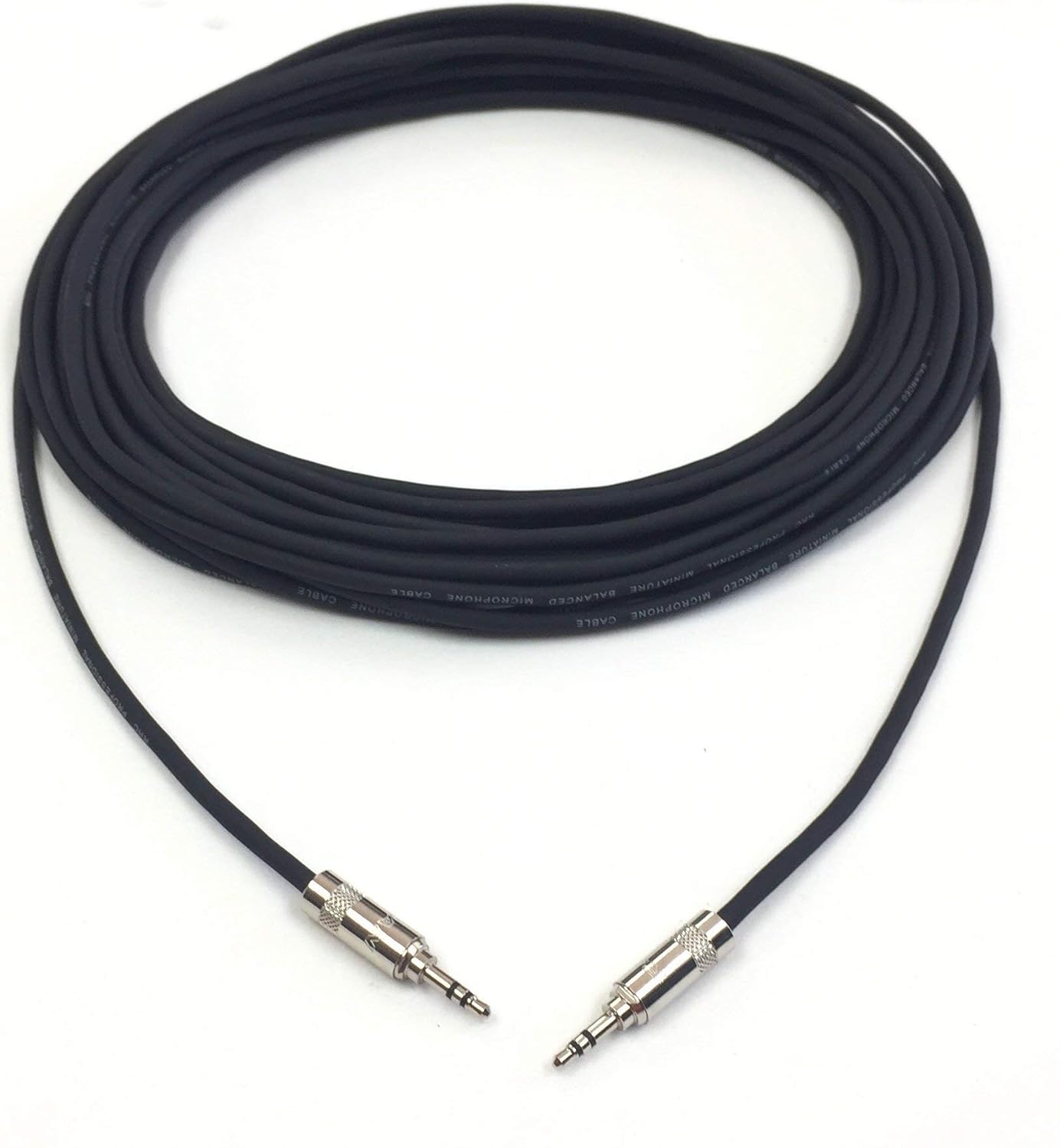 Custom Cable Connection 100 Foot Pro Audio 1/8 inch (3.5mm) REAN NYS231L TRS to 1/8 inch (3.5mm) REAN NYS231L TRS Balanced Cable