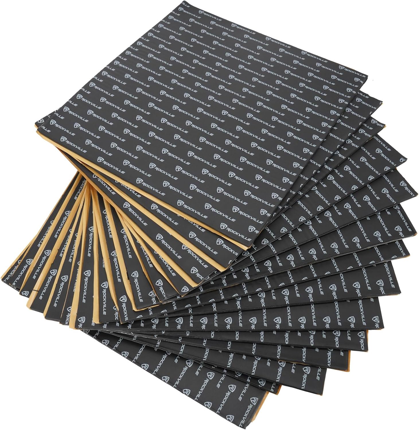 Rockville RockMat Pro 37 Car Sound Deadening Mat (15 Sheets, 37 Sq Ft), 277mil Butyl Rubber/Foam/Aluminum for Car Audio Soundproofing, Easy Install, Reduces Vehicle Noise & Vibration