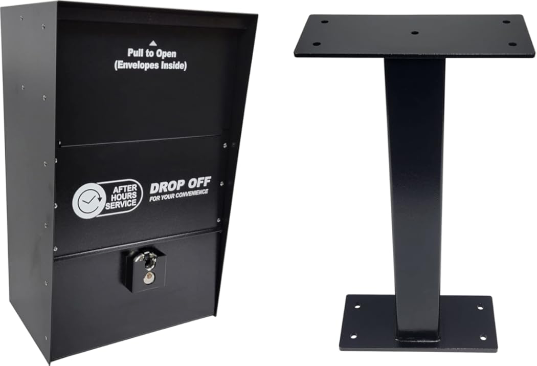 Deluxe Self-Contained After Hours Car Key Night Drop Box (Drop Box w/24 Inch Surface Mount Post)