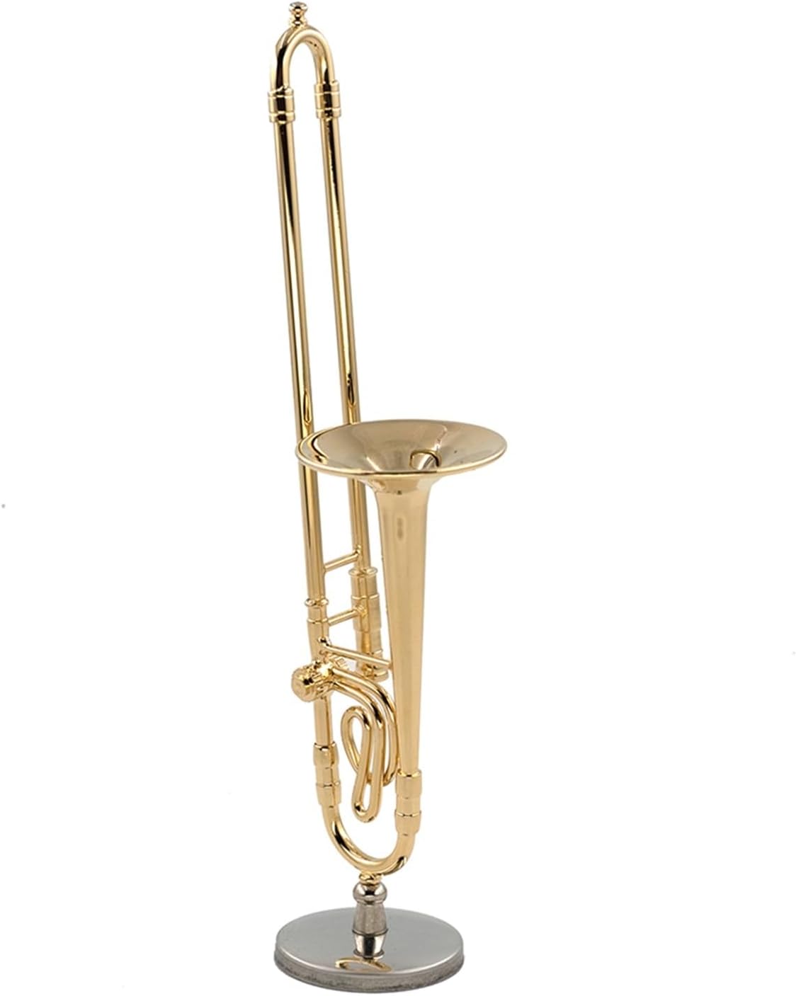 Musical Ornaments Decoration Golden Miniature Copper Trombone Model with Support Mini Decorative Ornaments for Room (Color : 30cm)
