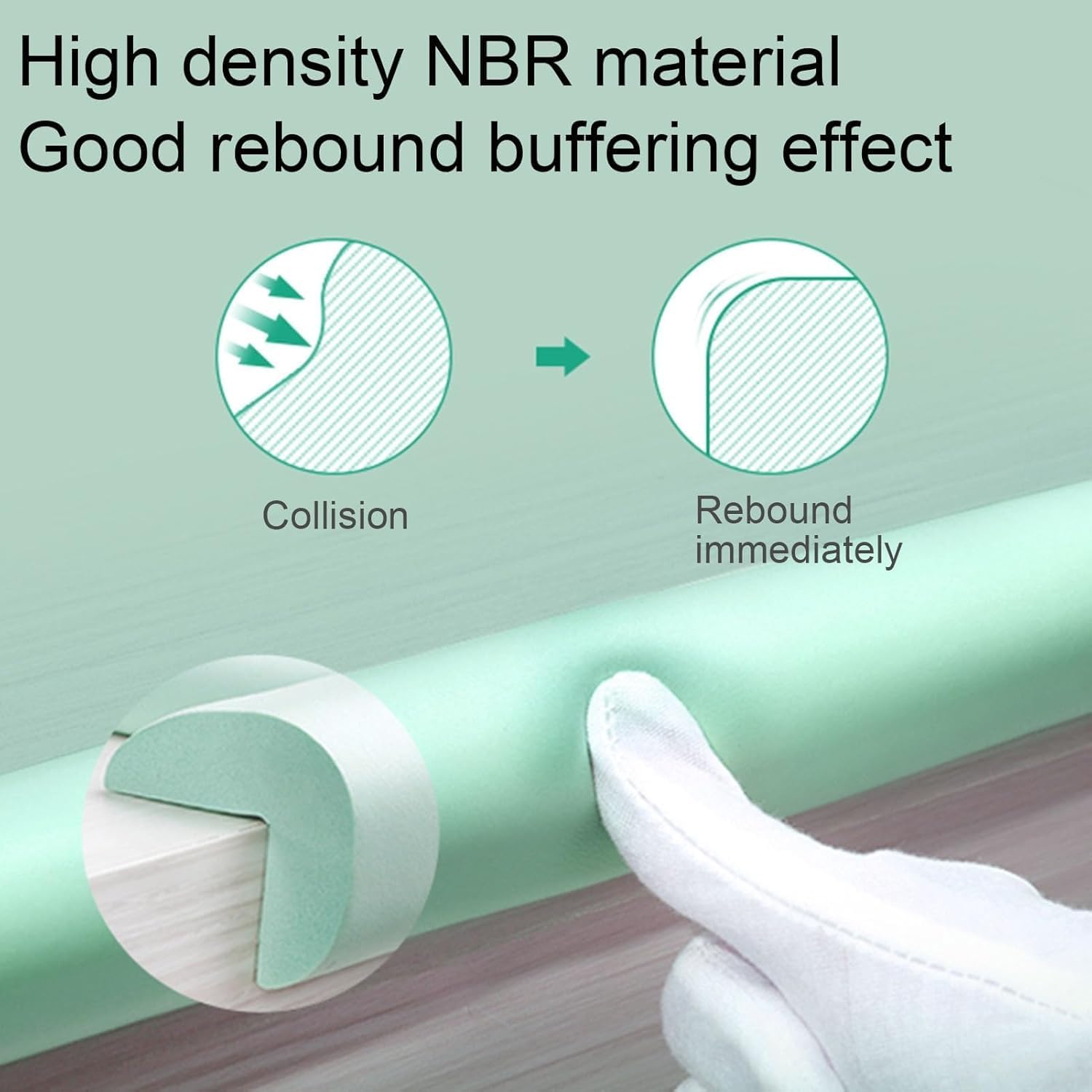 Foam corner protectors, Furniture Corner Protectors Guards Edge Bumper Strips Soft NBR Foam Cushion Adhesive Padding for Coffee Table Kitchen(Woody,10pcs)