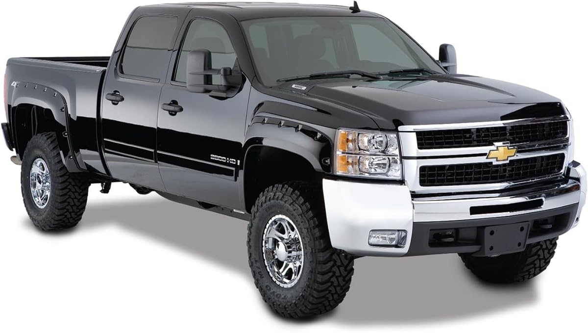 Husky Liners Fender Flares Pocket Style | Fits 2007-2013 Chevrolet Silverado 1500; 2007-2014 Chevrolet Silverado 2500 HD & 3500 HD (Excludes Dually) | Front & Rear, 4-pc Black - 2804924