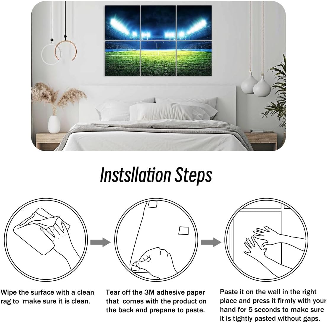 6 Pack Art Acoustic Panels overview american football stadium soccer balls pictures Sound Absorbing Panel 48