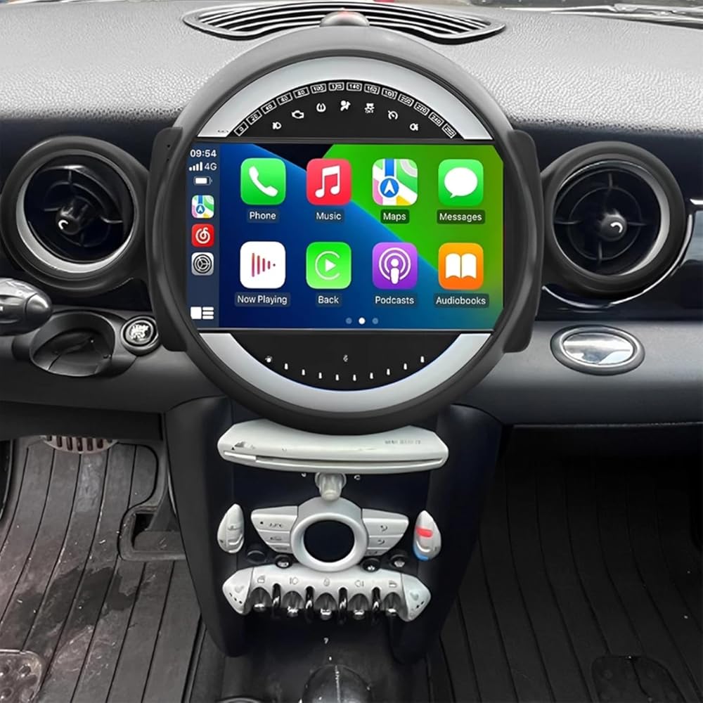 9 inch Touchscreen Car Stereo for BMW Mini Cooper R56 2007-2014, Android 15 Double Din Car Radio with Carplay & Android Auto in-Dash Navigation BT Mirror Link WiFi Backup Camera 4+64G