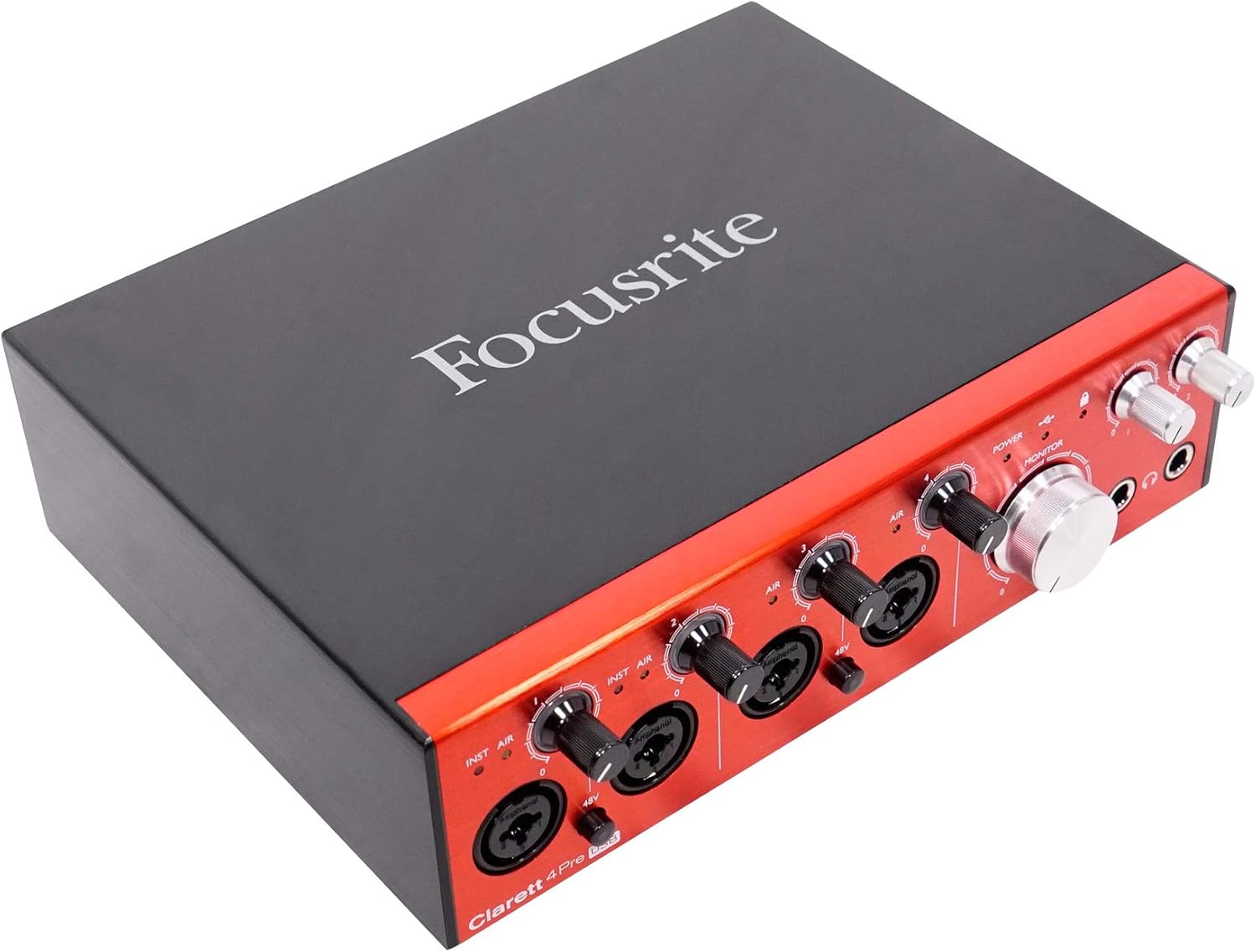 Focusrite AMS-CLARETT-4PRE-USB Clarett 4Pre USB 18-In/8-Out Audio Interface, Red Black