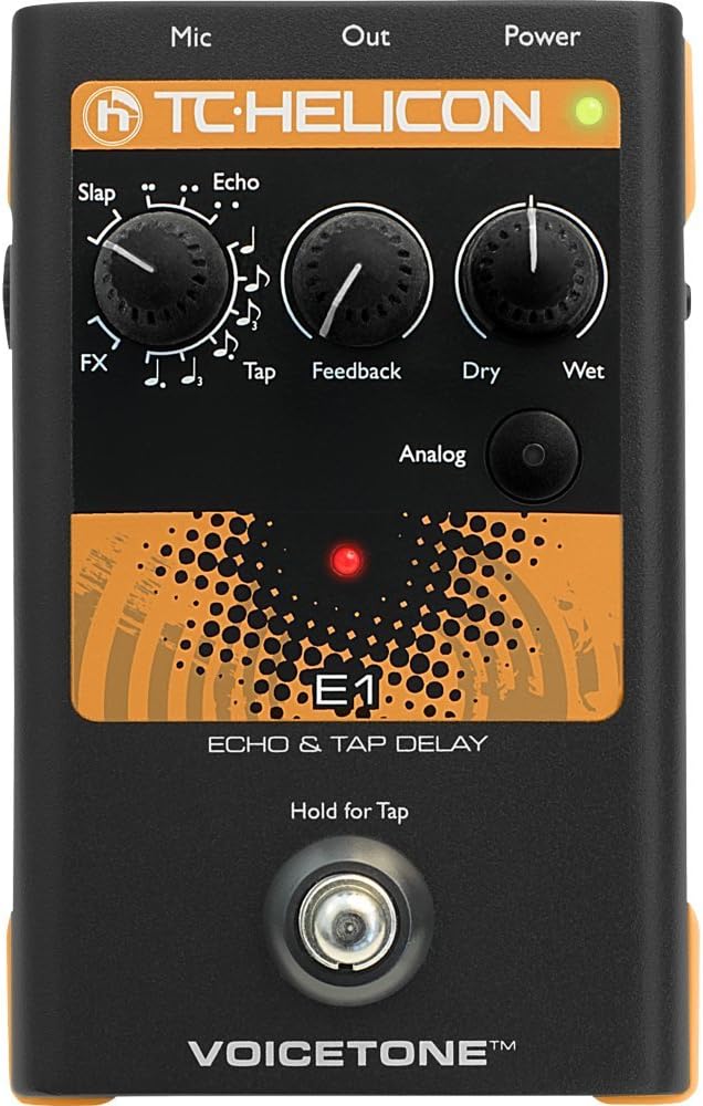 TC-Helicon VOICETONE E1 Single-Button Stompbox for Compelling Vocal Echo Effects