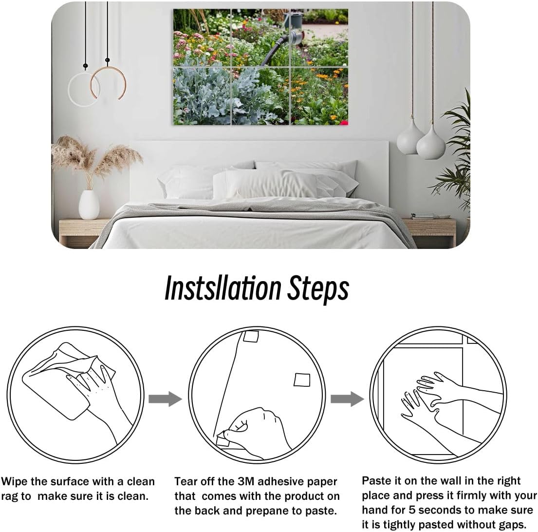 6 Pack Art Acoustic Panels Old cottage garden mixed flower vegetable beds watering cans Sound Absorbing Panel 48