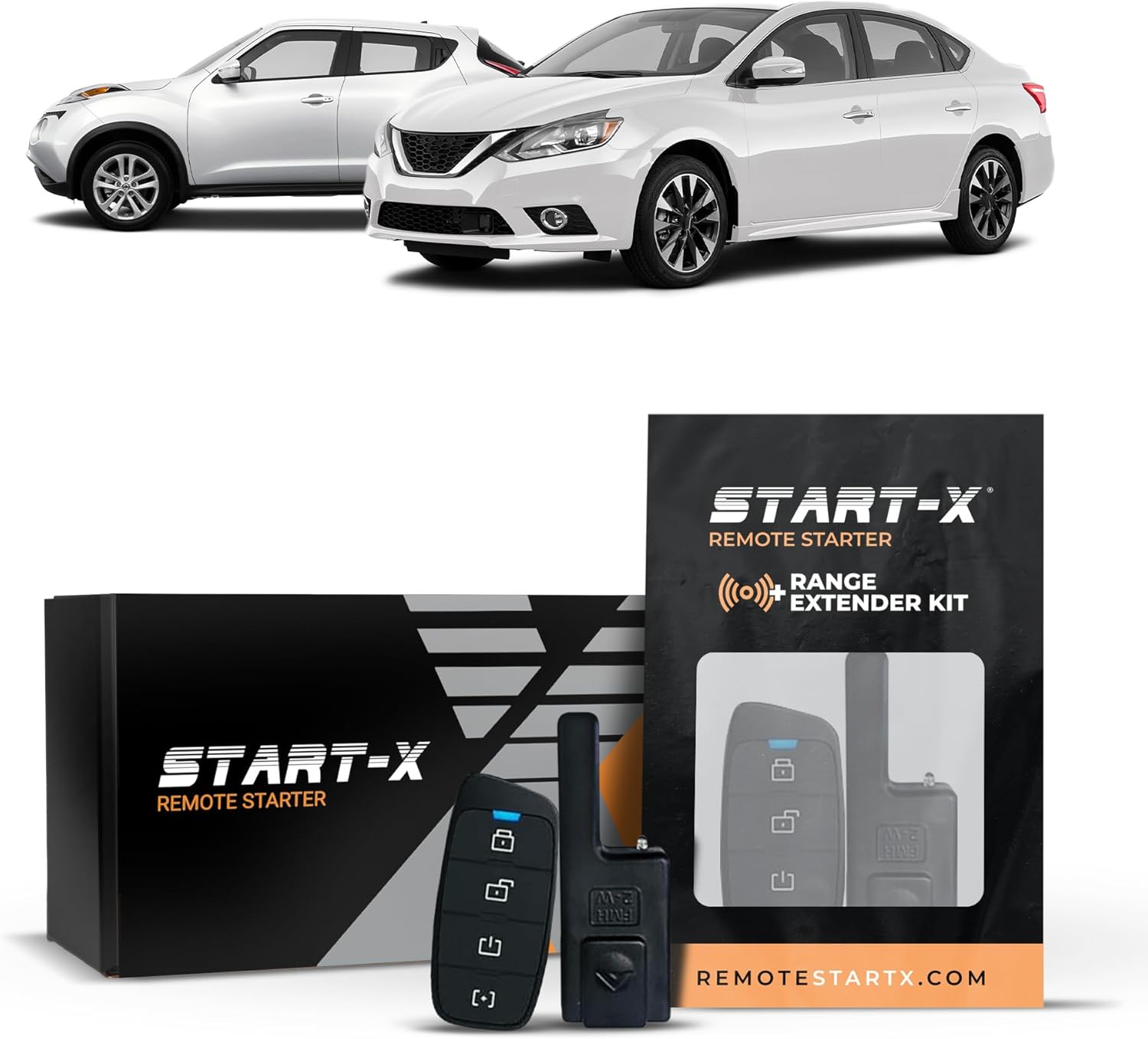 Start-X Remote Starter Kit + 3000ft 2 Way Range Extender for Nissan Sentra (2013-2019), Versa (2014-2019), Cube (2011-2014), and Juke (2011-2017) Vehicles with Push-to-Start Ignition