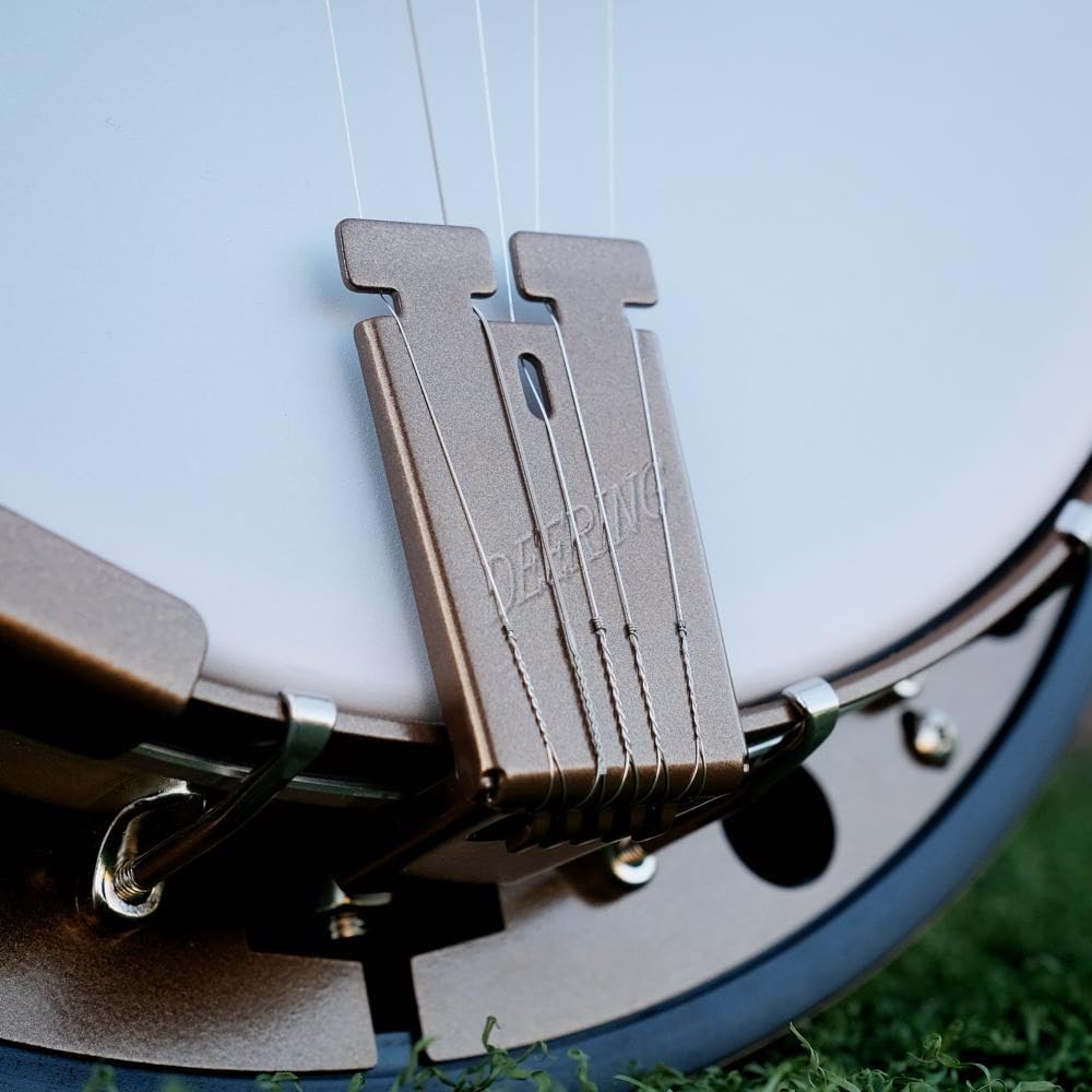 Deering Goodtime 2 5-String Maple Resonator Bluegrass Banjo Art Deco Inlay Bronze Powder Coat Hardware with Instrument Alley Bag, Tuner, Strings, Mute, Picks, Strap Bundle Package - Made in the USA