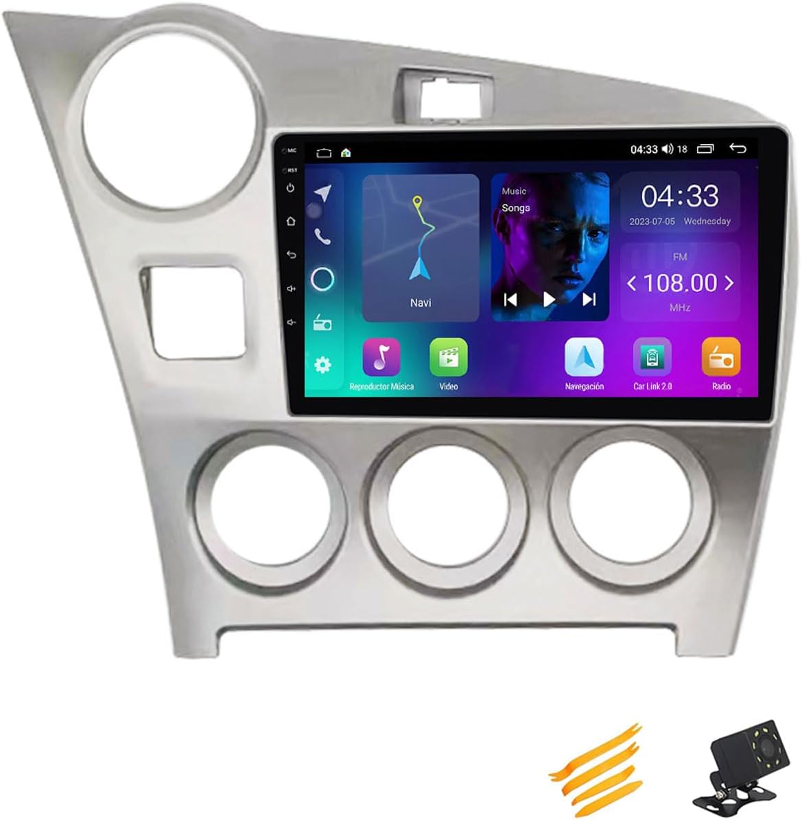 Android 13 Car Stereo Bluetooth Car Play 2 DIN Touch Screen Compatible with Toyota Matrix 2009~2014 9In QLED Display Car Radio with Navigation Android Auto FM RDS SWC,4 Core NF1 1G+32G