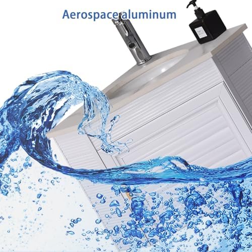 Freestanding Multi-Layer Kitchen Floor Cupboard，Corner Bathroom Sink Cabinet with Wall-Mount Ceramic Sink and Mirror, Space-Saving Storage Solution for Easy Installation in Bathroom and Kitc