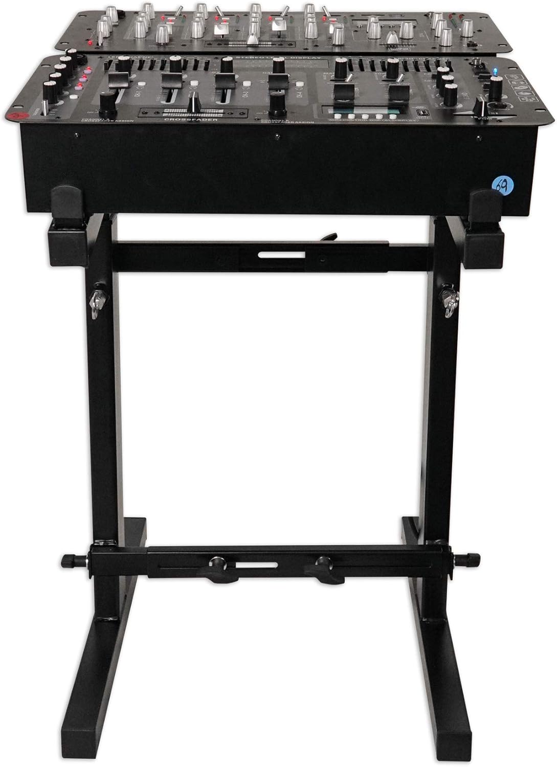 Rockville RXS20 Portable Mixer Stand 300 lbs Capacity, Adjustable Height 24-36in, Adjustable Width 13.8-23.6in, Collapsible, Padded Platform, Perfect for DJs and Musicians