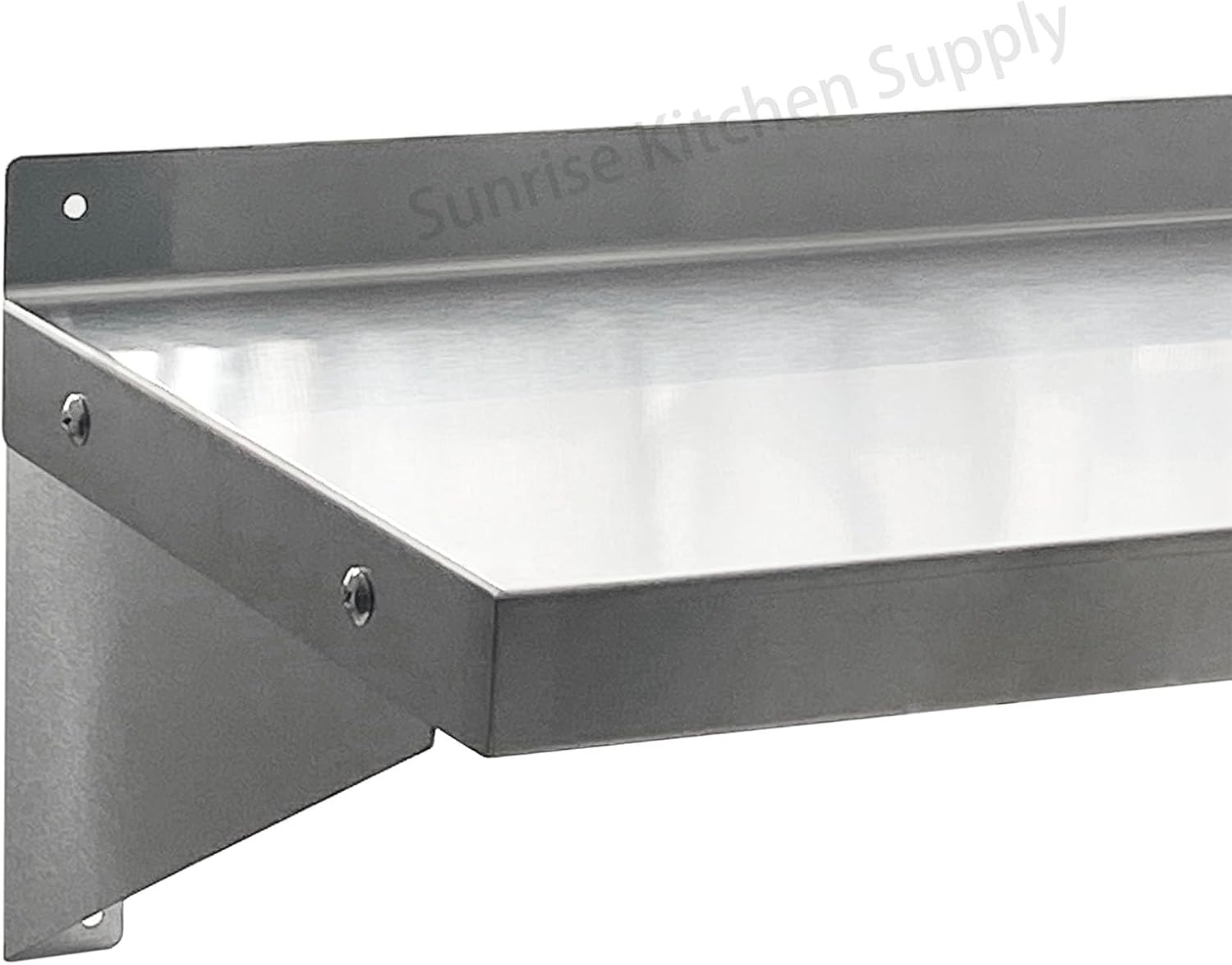 SUNRISE Commercial 430 Stainless Steel Kitchen Wall Shelf, NSF Certificated, Wall Mounted, Solid Shelving for Restaurants, Bars & Hotels (12
