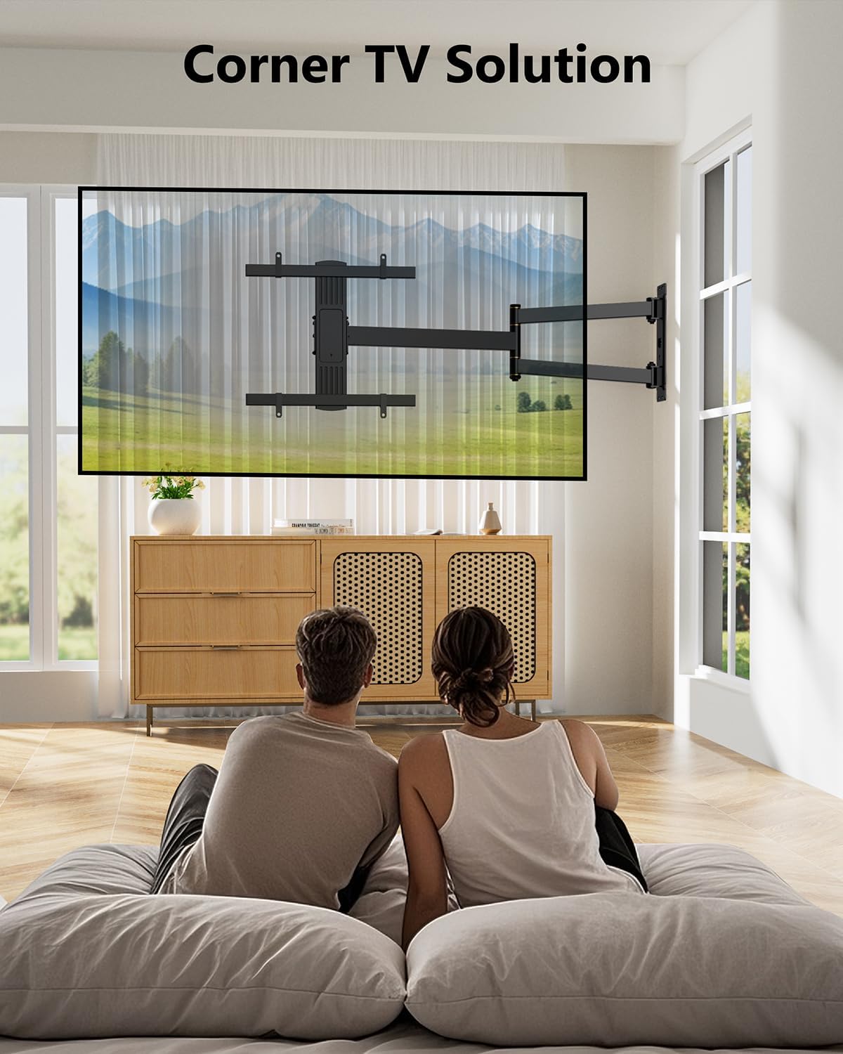 FORGING MOUNT Corner TV Mount Long Arm TV Wall Mount Bracket for 27-70