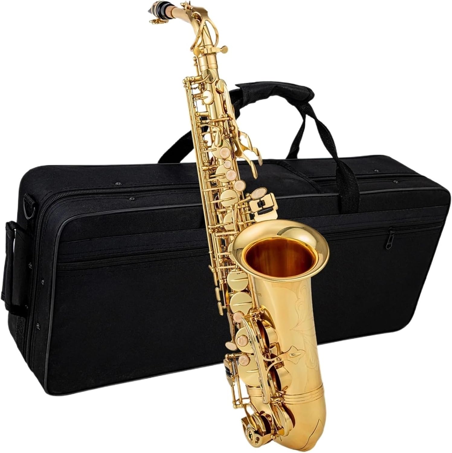 Eb Alto Saxophone Brass Lacquered Gold E Flat Sax Musical Woodwind Instrument With Case Mouthpiece Accessories