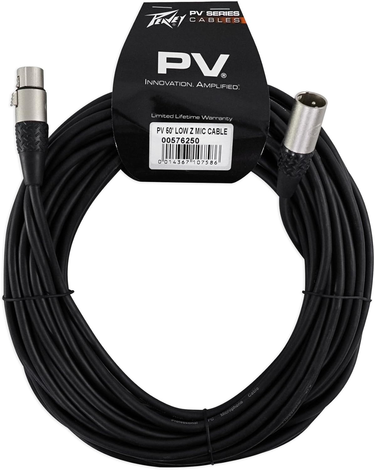 (2) Peavey PV 50' XLR Female to Male Low Z Mic Cables - 100% Copper
