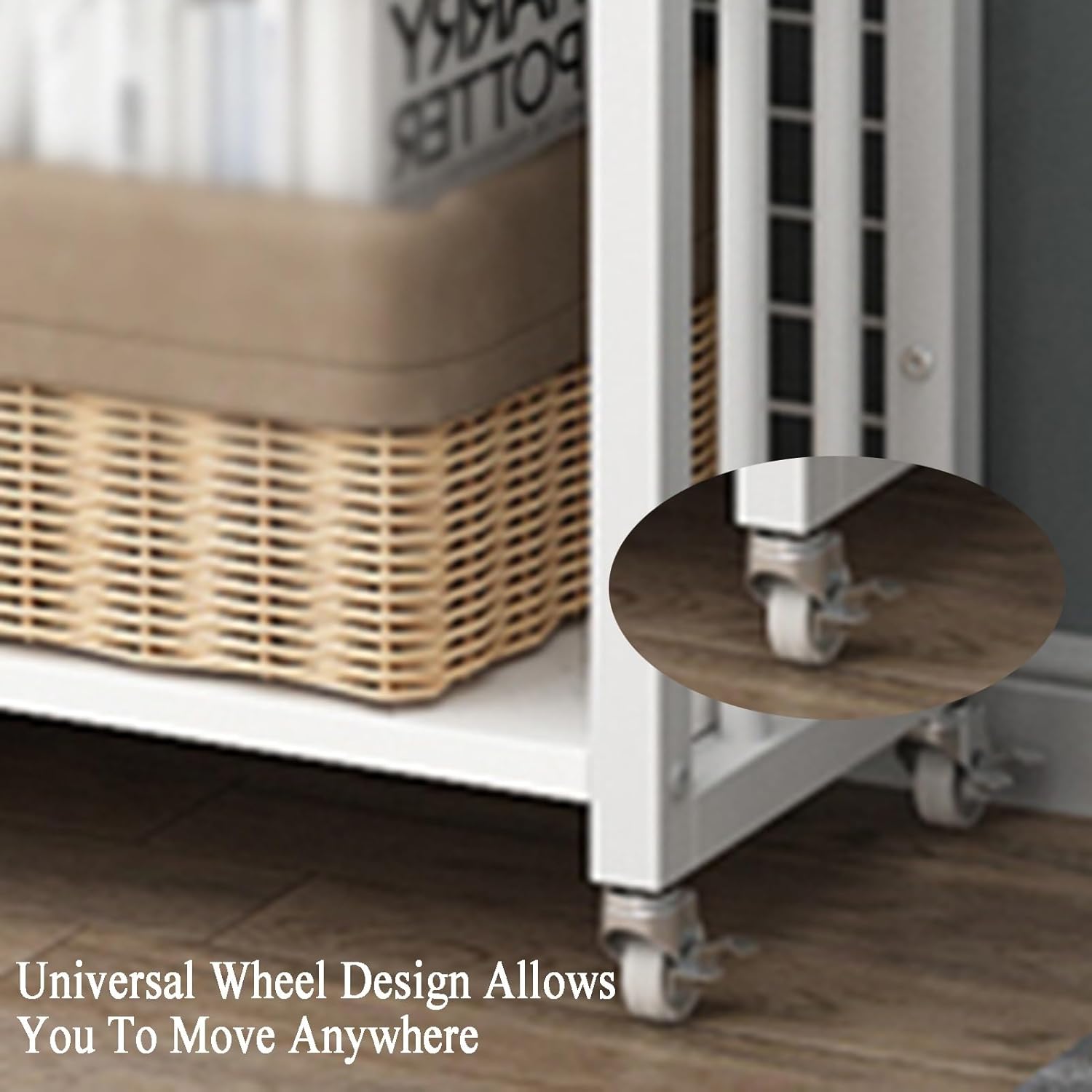 4 Cube Bookshelf, Home Multi-Layer Side Table with Wheels,for Living Room, Study Room, Reading Corner (44.5 X 22 X 120cm)(Black+Black) (White+Light Walnut One Size)