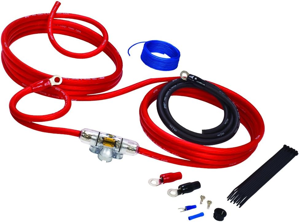 Stinger SK4241 4000 Series 4 Gauge Car Amplifier Installation Wiring Kit , RED
