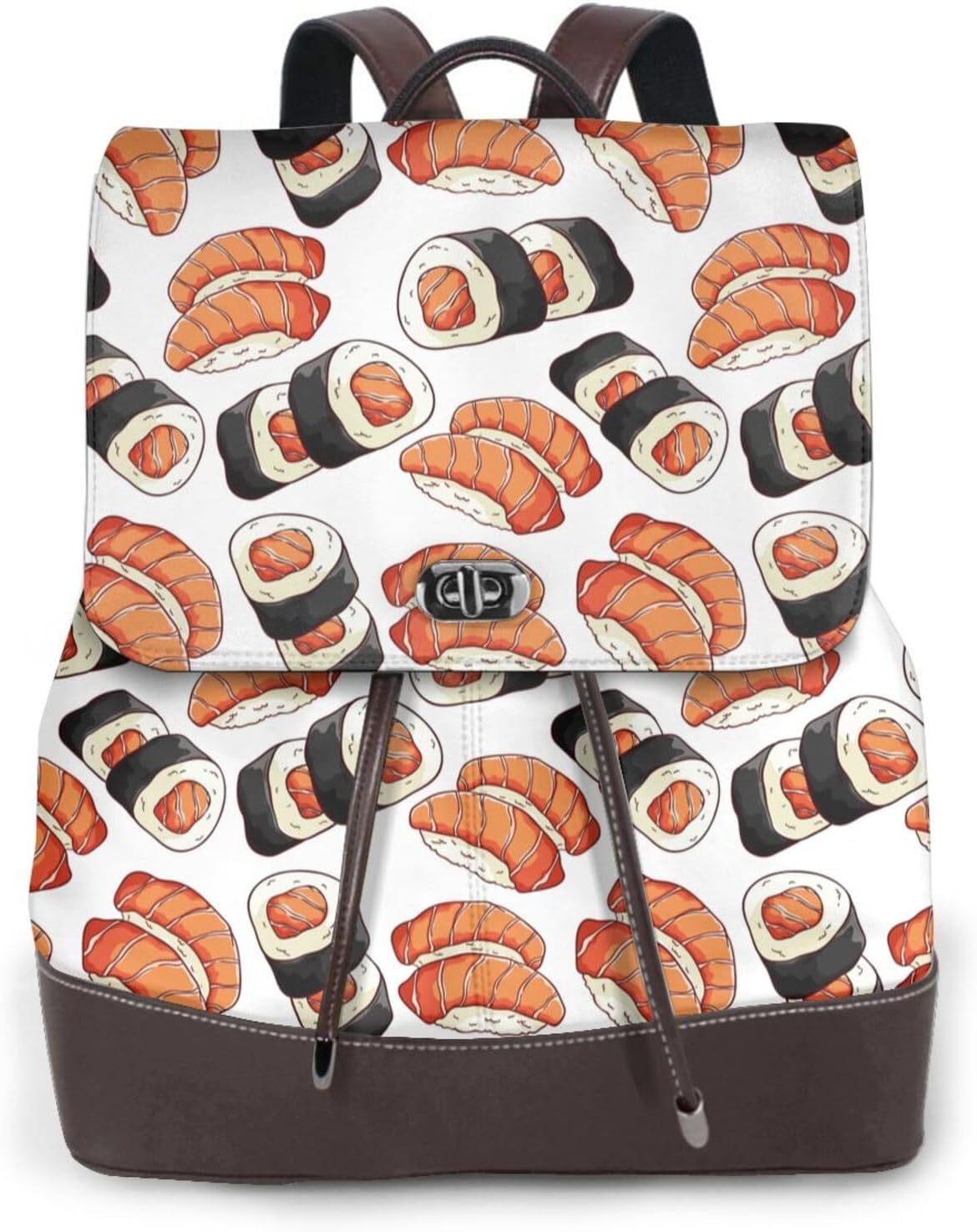 Sushi Roll for Womens Backpack Purse Microfiber PU Anti-theft Large Fashion Designer Travel Bag Ladies Shoulder Bags