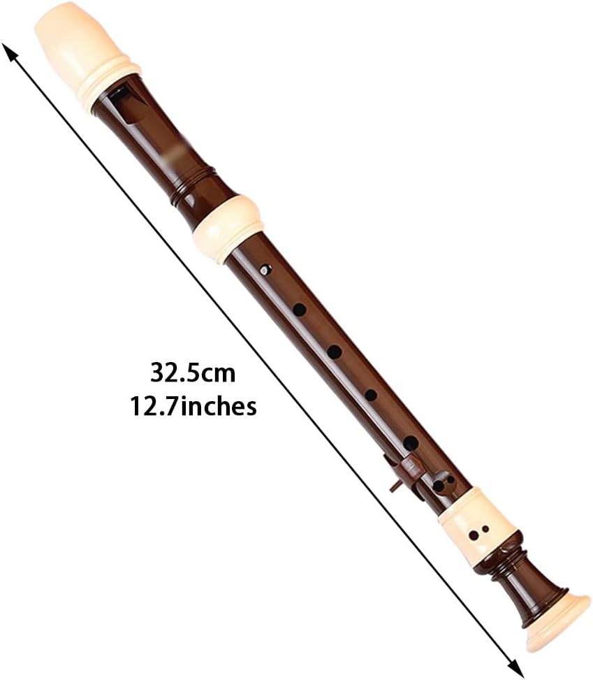 Recorders British Key C Soprano Recorder, Professional Performance Baroque Recorders, The Team Uses Flute Instrument, with Storage Bag + Cleaning Stick (Color : Brown, Size : Baroque)