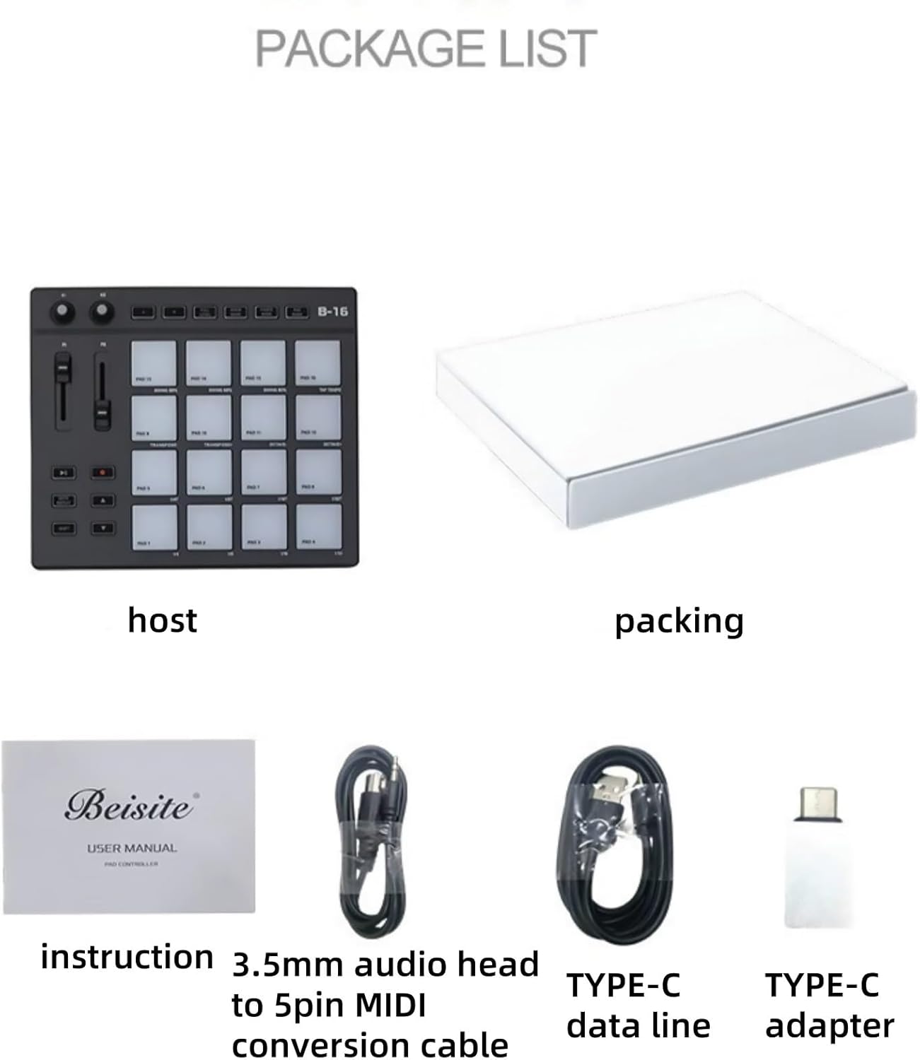 Midi Controller Beat Maker Machine for Beginners Music Production, 16 RGB Illuminated Beat Pads