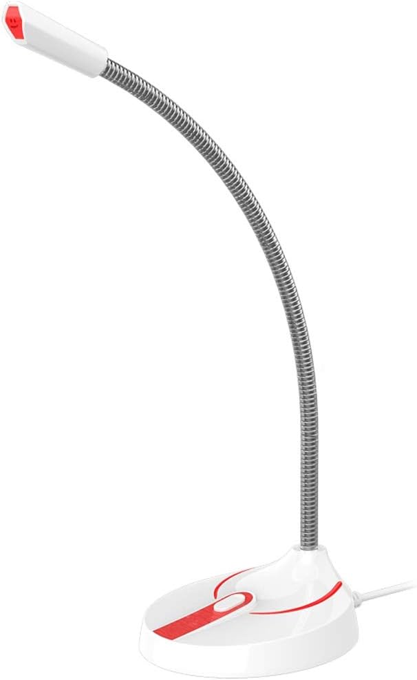 Mini Microphone Studio Speech Speakers 3.5mm Jack Plug Wired Microphones for PC Computer Laptop Notebook Loud Speaker (Color : Black) (White)