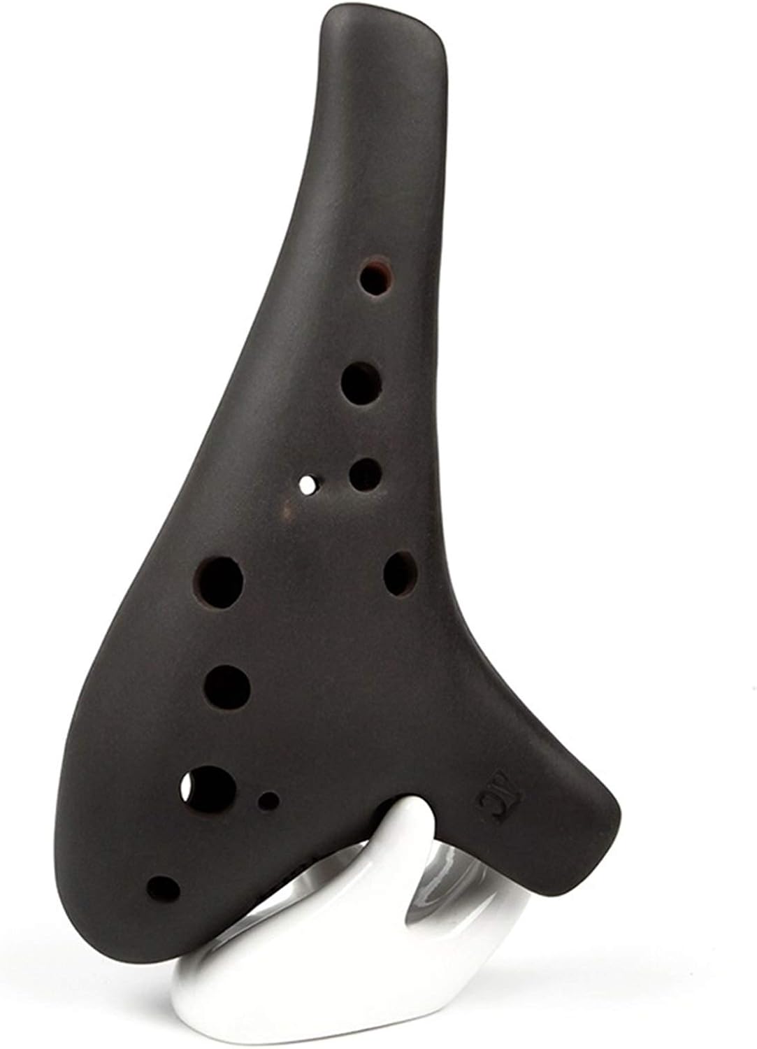 Alto C Black Ocarina Chinese Music Instrument 12 Holes Woodwind Instrument Ocarina Ceramic Matte Pottery Flute(Ocarina with Bag)